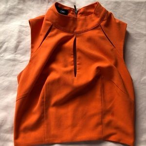 Orange Cut Out Crop Top